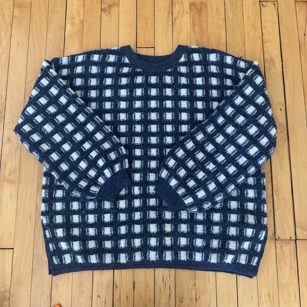 Butter melon checkered sweater
